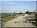 Farm track alongside the railway  off Willows Lane in PE22 0TE