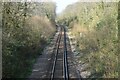 View north from railway bridge in Mayles Lane in PO17 5GG