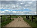 Farm track near Park Farm Cottages in Friston