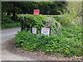 Signs at start of private road to Hayleigh Farm in BN6 8XH