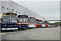 A National lineup at the former British Leyland bus factory, Lillyhall in CA14 4GJ
