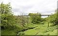 Old railway route with steel beam over in Boldron