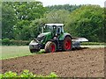 Fendt tractor and plough at work in DE6 3BA