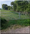 Metal field gates near Caer Llan, Monmouthshire in NP25 4RL