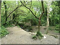 Rope swing over a stream, Shoreburs Greenway in SO19 0JF
