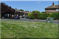 View across verge at north end of Bentham Avenue in GU21 5TL