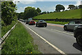 Traffic queue on the A35 in EX13 5SP