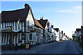 The Black Lion and the view north east along The Street in High Roding