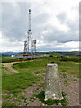 Trig point and masts on Mynydd Machen in NP11 6DR