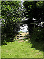 Footpath and stile, Stony Knaps in TA18 8QB