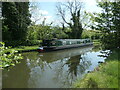 Hireboat moored on the Birmingham & Fazeley canal in B77 1LX