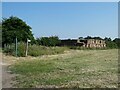 Straw bales and footpath near Hollytree Farm in IP17 3JW