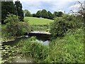 Weir separating lakes at Staunton Harold in Staunton Harold