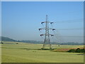 Pylons in crop field, Shorne in DA12 3HA