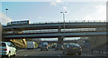 Stopped on the M1 Lofthouse interchange the bridges carry the M62 in WF3 3QE