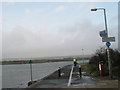 Cyclist on the coastal path at Hilsea in PO2 9NX