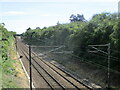 East coast mainline from Green Lane railway bridge in DL1 3FF