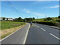Riding into Dolfor on the A483 in SY16 4BN