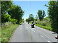 Motorbikes approaching the bend in SY16 4AU
