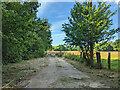 Private gated road to Mill Farm in Copthorne & Worth Ward