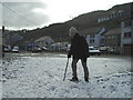 Llangranog Carpark in Winter in SA44 6SF