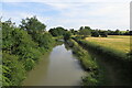 View from bridge 28 down the Grand Union Canal in Elkington