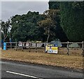 Banner on a school perimeter fence, Alveston, South Gloucestershire in BS35 3PS