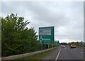 Advance signs for roundabout on A6 outside Quorn in LE12 8UE