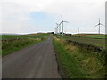 Whitley Road and Wind Turbines on Spicer Hill in S36 9NH