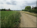 Farm track and footpath at the end of Mumby's Bridge Lane in PE22 7SA