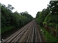 Railway towards Weybridge Station in KT13 9UF