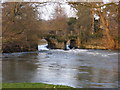 The Bridge and Weir at Eaton Hall. River Lugg in HR6 0NA