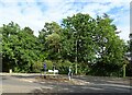 Roundabout on Upper Chobham Road (B311), Heatherside in GU16 8RT