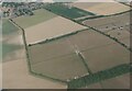 Patterned ground on fields south of Moulton, Suffolk: aerial 2022 (1) in CB8 8RT