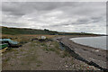 Beached coble above the high tide level near Tangleha' House in DD10 0DL
