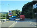 The A5 passing the Llangollen Aldi store in LL20 8AG