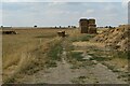 Straw bales on the farm track in Baldock East Ward