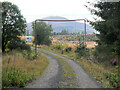Forest track and height barrier, Nether Stewarton in EH45 8PP