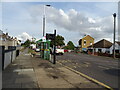 Bus stop and shelter on Rayleigh Road (A1015), Eastwood in SS2 6UB