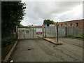 Entrance to water treatment works off Weldon Road in NN17 5XY