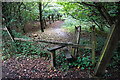 Redundant stile, Otterbourne woodland in SO21 2EX