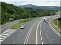 Heads of the Valleys road from the new footbridge in Llanelly Community