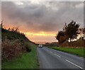 Sunset over Hackmans Gate Lane in DY9 0EJ