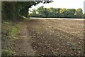 Path beside bare field at Downe in BR6 7LD