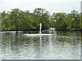 Fountain in lake, Harrow Lodge Park in RM12 4QZ