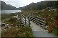 Pont droed dros Afon Goch / Footbridge over Afon Gogh in Beddgelert Community