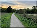 Hertfordshire Way going west along Old Church Lane in Thundridge