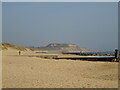 Beach and groynes, Southbourne in BH6 4BY