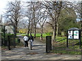 Entrance to Downhills Park, West Green in N15 5DH