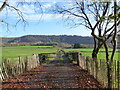 Farm access track and gate, between Tintern and St Arvans in NP16 6HF